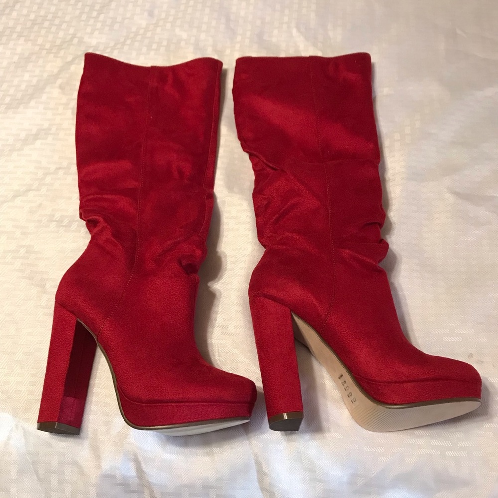 Red “Suede” Boots